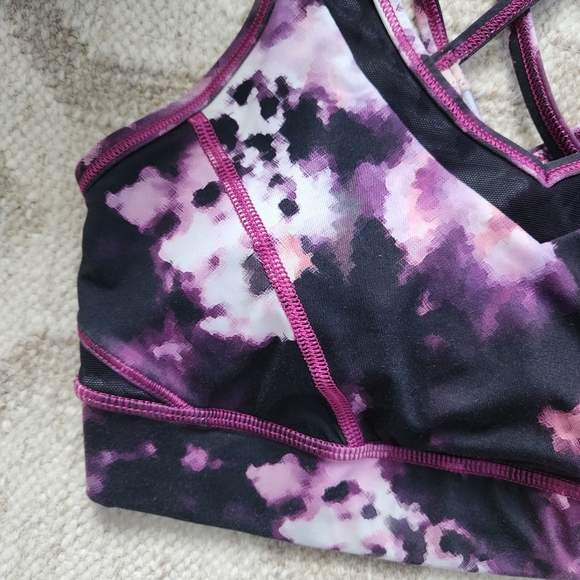 Lululemon Strap It Like It's Hot Sports Bra Blooming Pixie Multi Raspberry Sz 6 - Picture 6 of 7